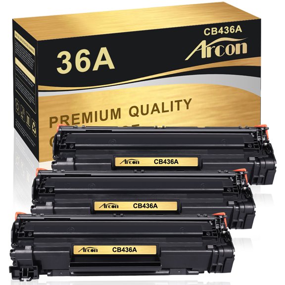 Arcon 3-Pack Compatible Toner for HP 36A CB436A Works with HP LaserJet P1005 P1006 P1505 P1505N Pro M1212NF M1217NFW M1120 MFP M1522N M1522NF Printer Ink (Black)