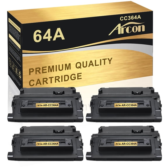 Arcon 4-Pack Compatible Toner for HP 64A CC364A Works with HP LaserJet P4014 P4015n P4015x P4515n P4515x Printer Ink (Black)