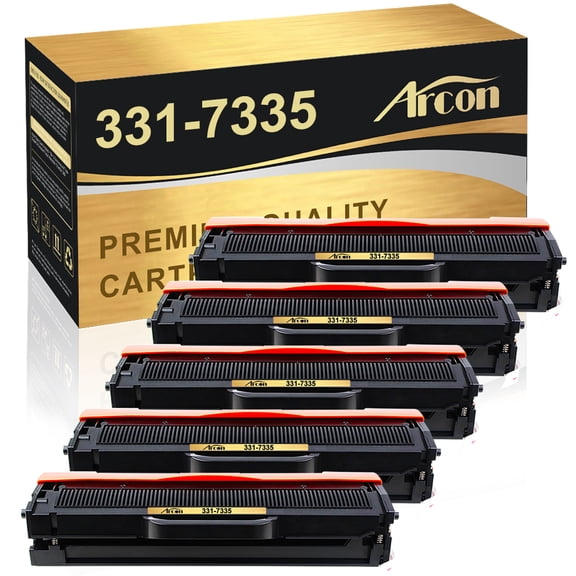Arcon 5-Pack Compatible Toner for Dell 331-7335 works with Dell B1160 B1160W B1163W B1165NFW Printers (Black)