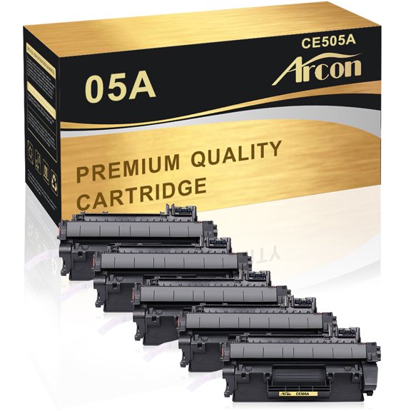 Arcon 5-Pack Compatible Toner for HP CE505A 05A LaserJet P2030 P2035 P2035N P2050 P2055D P2055DN P2055X Printer Ink (Black)