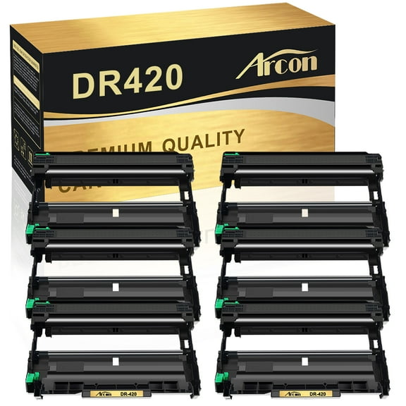 Arcon 6-Pack Compatible Drum Unit for Brother DR-420 DR420 DR 420 works with HL- 2240D 2270DW 2280DW MFC- 7360N 7460DN 7860DW DCP- 7060D 7065DN 7070DW 7070DWR Printers (Black)