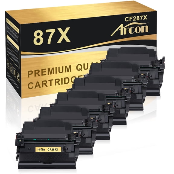 Arcon 6-Pack Compatible for HP 87X CF287X Toner works with LaserJet Pro M501n M501dn MFP M527dn M527f M527f LaserJet Enterprise M506 M506dn M506n M506x Printers (Black)