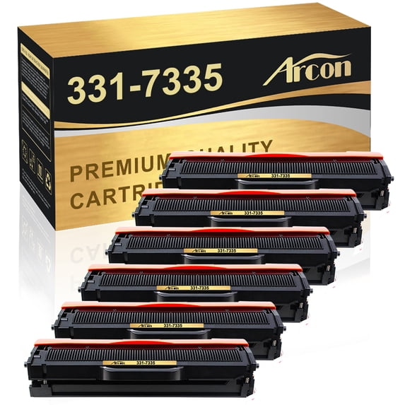 Arcon 6-Pack Compatible Toner for Dell 331-7335 works with Dell B1160 B1160W B1163W B1165NFW Printers (Black)