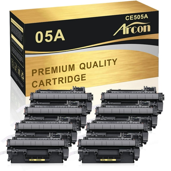 Arcon 8-Pack Compatible Toner for HP CE505A 05A LaserJet P2030 P2035 P2035N P2050 P2055D P2055DN P2055X Printer Ink (Black)