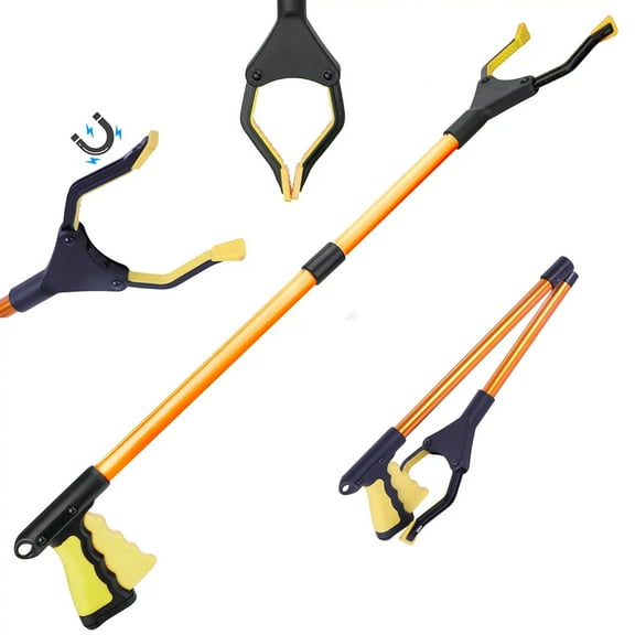 Arcon Grabbers and Reachers Rotating Gripper Handle Trash Pickup Tool for Elderly Yellow, Aluminum