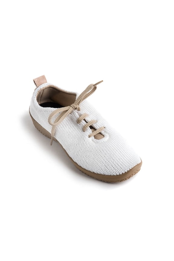Adult Unisex LS Knit Walking Shoes, Color: White/Beige, Width: M, Size: 41