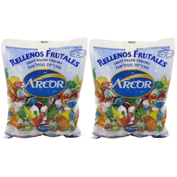 Arcor Assorted Fruit Flavored Kosher Candy with Chewy Centers, Pack of 2