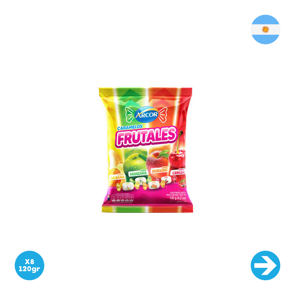 Arcor Caramelos Frutales 120G x8 Units