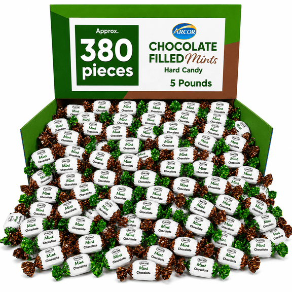 Arcor Chocolate Filled Mints, Individually Wrapped, Bulk Hard Candy (5 Pounds)