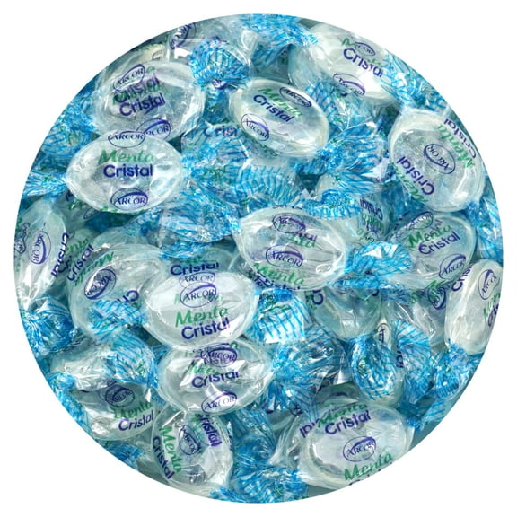 Arcor Crystal Mints Hard Candy, 1 Pound Arcor Candy (Approx. 75 pcs.), Mint Hard Candy, Blue Crystal Mints, Mint Hard Candy Individually Wrapped