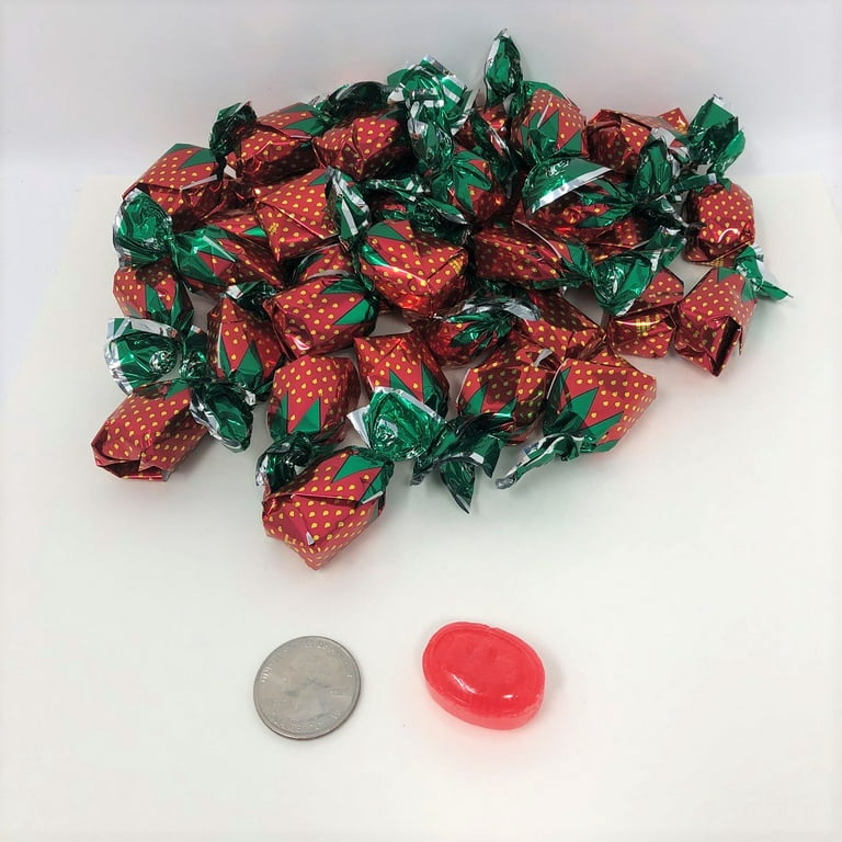Strawberry Bon Bons, Red Hard Candy, Resealable Bag, 2lb
