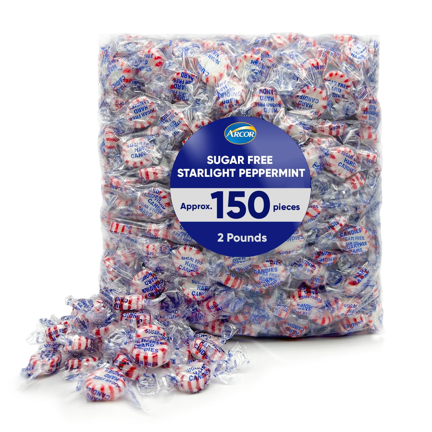 Arcor Starlight Peppermint Sugar Free Hard Candy 2 Pounds Approx 150