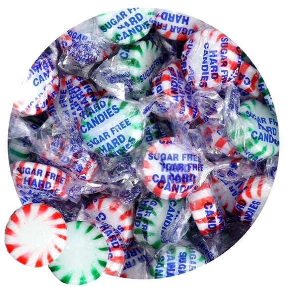 Arcor Sugar Free Peppermint and Spearmint Starlight Mints, 1 Pound Bulk Bag Approx. 70 Pieces, Individually Wrapped Hard Candy, The Hampton Popcorn & Candy Company