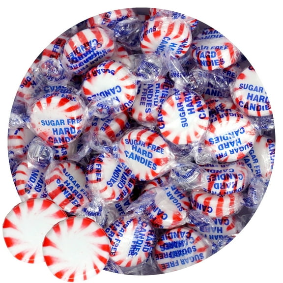 Arcor Sugar Free Peppermint Starlight Mints, 1 Pound Bulk Bag Approx 70 Pieces, Individually Wrapped Hard Candy, The Hampton Popcorn & Candy Company