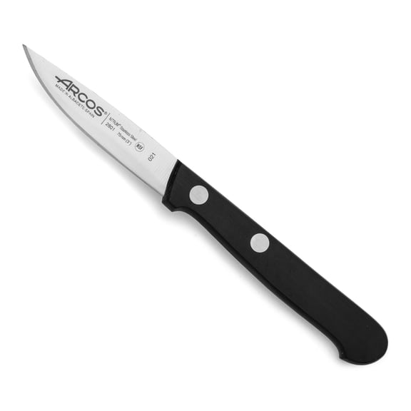 Arcos 3 Inch Paring Knife in Stainless Steel. Kitchen Knife for Peeling Fruits and Vegetables. Ergonomic Polyoxymethylene Black Handle