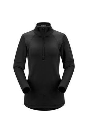 144613 Arc'teryx Women's Rho AR Zip Neck Shirt Black Size Small