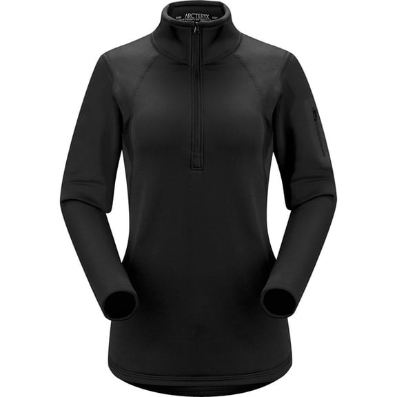 144613 Arc'teryx Women's Rho AR Zip Neck Shirt Black Size Small