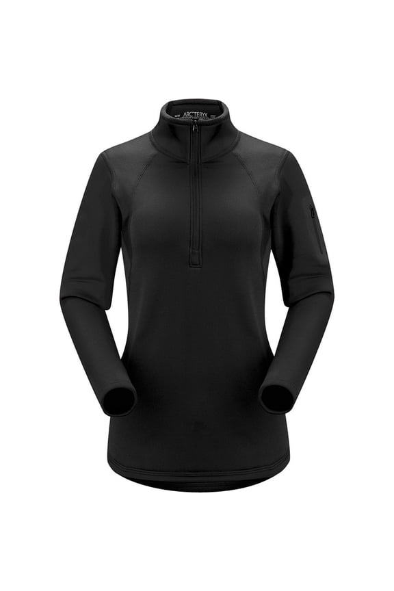 144613 Arc'teryx Women's Rho AR Zip Neck Shirt Black Size Small