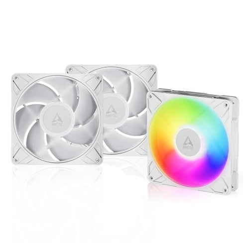 Arctic ACFAN00321A P14 Pro A-RGB 140 mm PWM Fan with Y-Cable Splitte,400-2500 RPM, Fluid Dynamic Bearing - 3 Pack- White