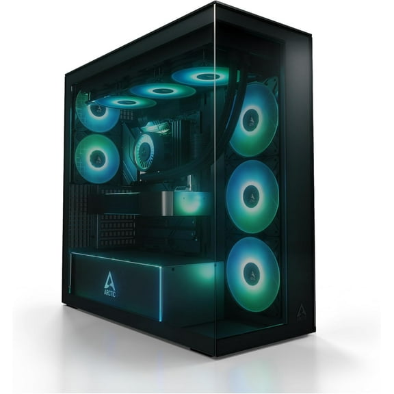 Arctic ACPCC00015A Xtender PC Case-Mid Tower-Tempered Glass Panel-Included A-RGB Fans - Black