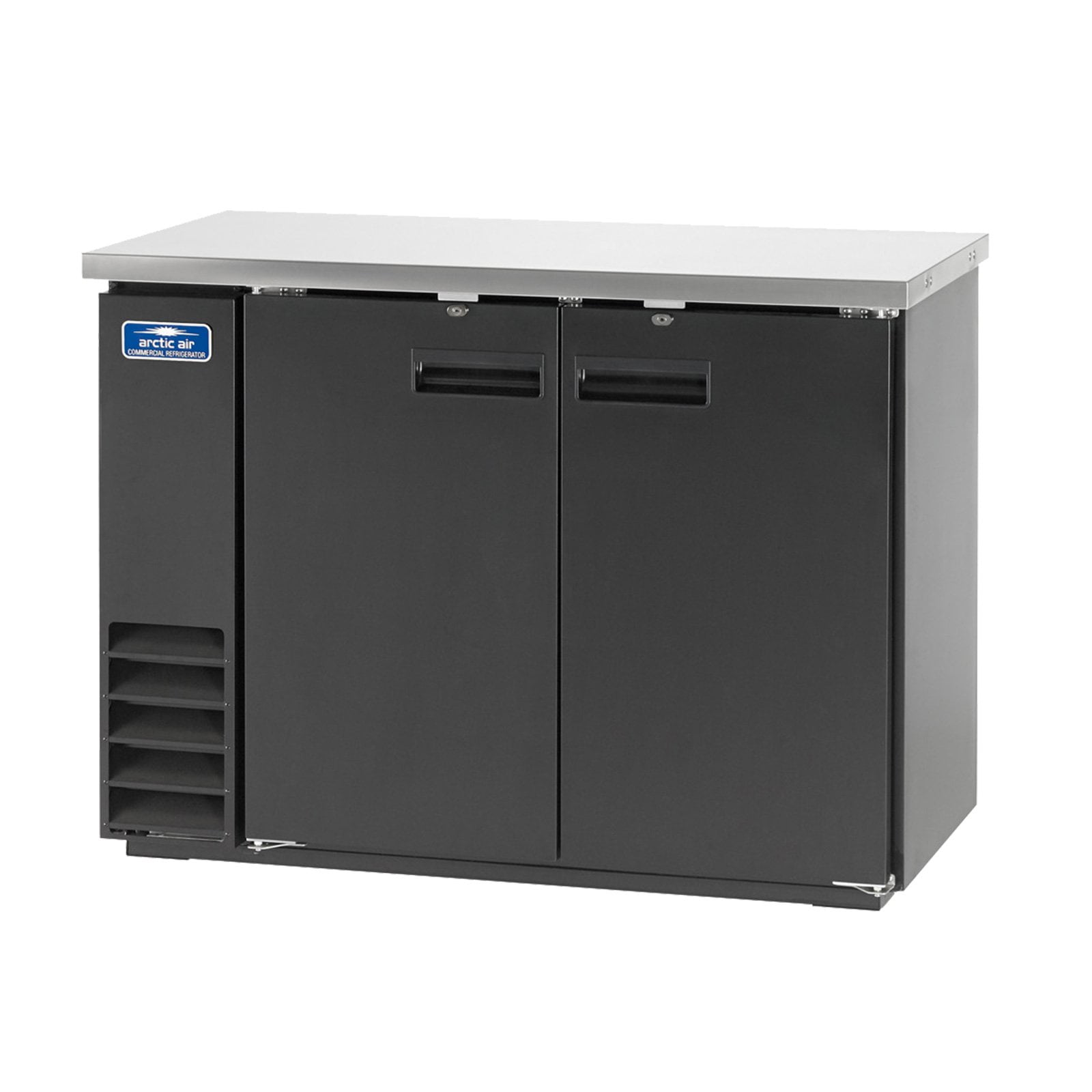 Arctic Air 49-Inch Black Stainless Steel 2-Door Back Bar Refrigerator