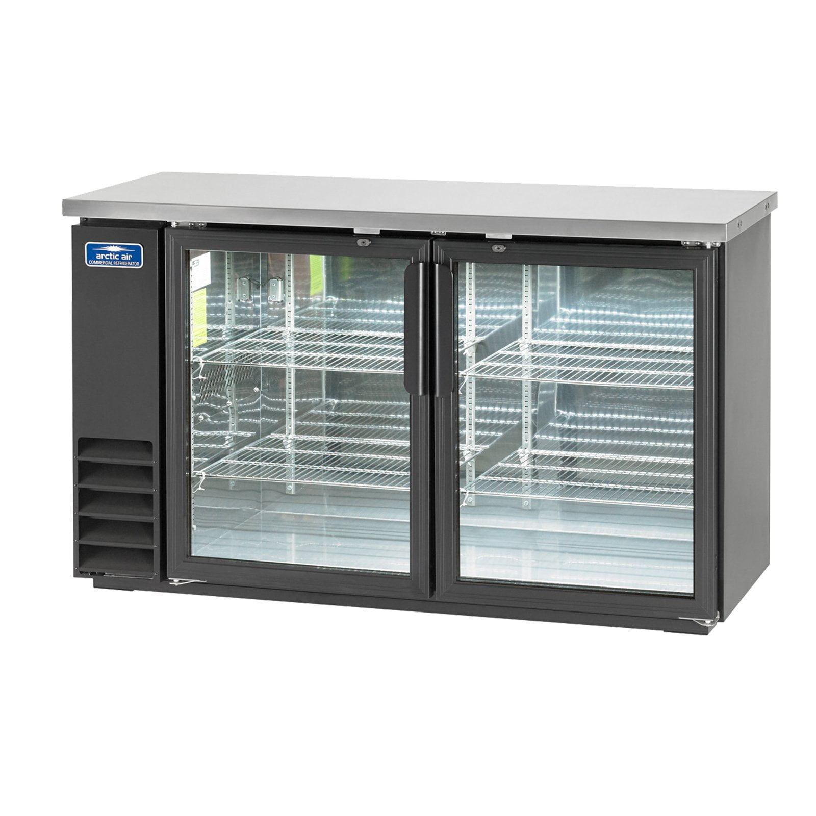 Arctic Air ABB60G, Back Bar Refrigerator, Glass Doors, two-section, Interior LED Lighting, NSF Certified