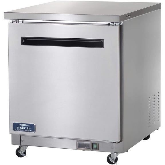 Arctic Air AUC27R 27" Single Door Work Top Undercounter Refrigerator, 6.5 Cubic Feet, Stainless Steel, 115v, Energy Star