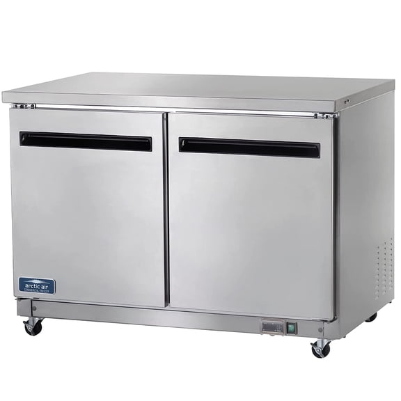 Arctic Air AUC48R 48" Undercounter Worktop Refrigerator - 12 Cubic Feet, 2 Section, 2 Doors, Stainless Steel, 115v