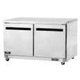 thumbnail image 1 of Arctic Air AUC60R 60-Inch Two-Door Undercounter Worktop Refrigerator, Stainless Steel, 3/8-HP, 15.5 Cubic Feet, 115v, 1 of 4