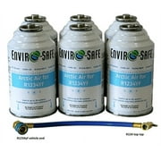 Arctic Air for R1234yf for Automotive Air Conditioning Systems, 6 Cans and Brass Hose, R-1234yf, R1234