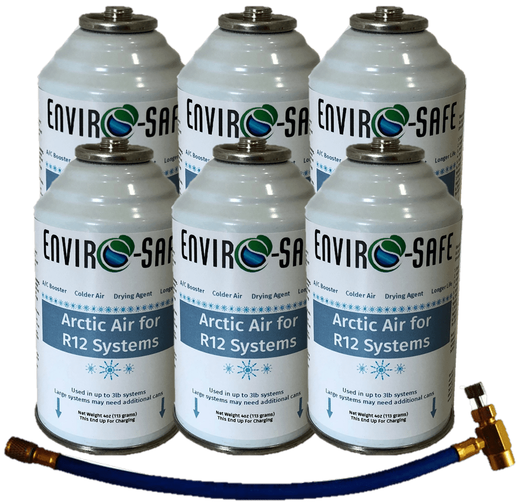 Arctic Air for R12a Systems, 6 cans & Charging hose, R-12