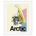 thumbnail image 1 of Arctic - Alaska Airlines - Native Inuit Indians - Vintage Airline Travel Poster c.1960s - Fine Art Rolled Canvas Print 16in x 20in, 1 of 4