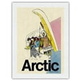 thumbnail image 1 of Arctic - Alaska Airlines - Native Inuit Indians - Vintage Airline Travel Poster c.1960s - Japanese Unryu Rice Paper Art Print 24 x 32 in, 1 of 4