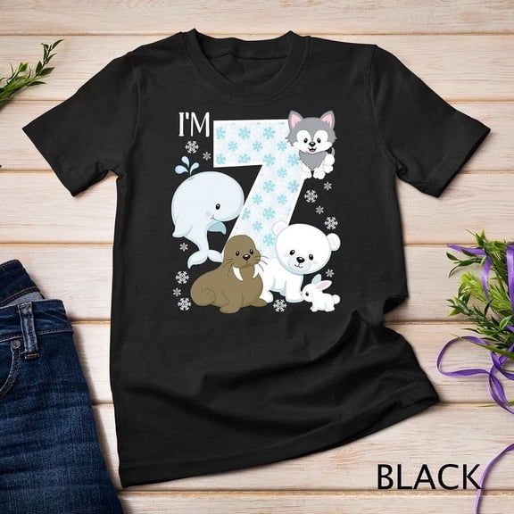 Arctic Animals 7Th Birthday Polar Bear Walrus Fox Sea Theme T-Shirt Unisex S-5XL Hot Trending Shirt, Vintage Birthday Gift