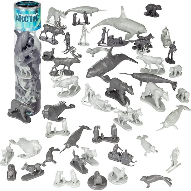 Arctic Animals Action Figure 48 pc Playset Winter Habitat Adventure