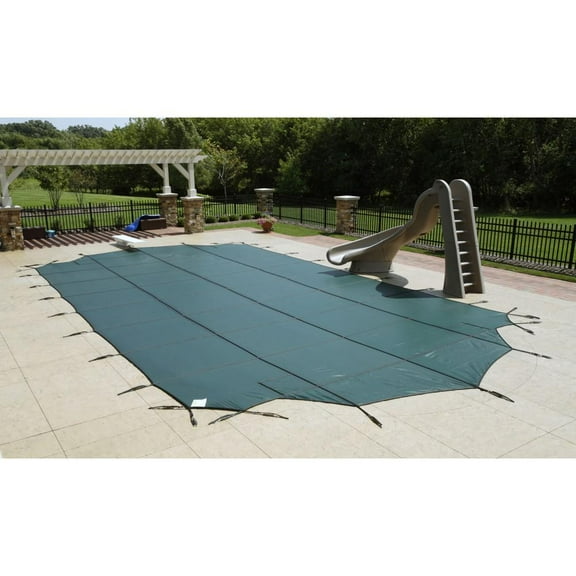 Arctic Armor WS365G 18' x 36' 12 Year Mesh Safety Covers with Step Sections - Green