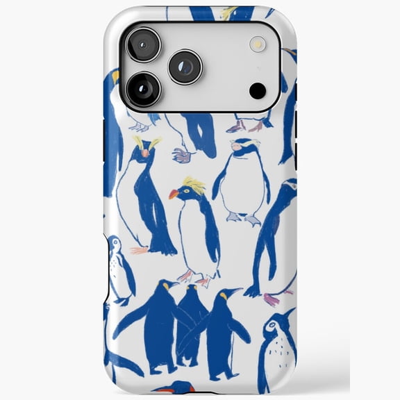 Arctic Blue Penguin Waddle Case for iPhone 17 16 15 14 13 12 11 Pro Max