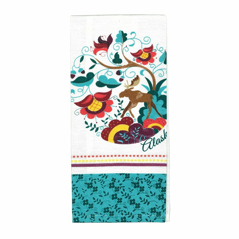 Arctic Circle Ak Crewel Moose Towel