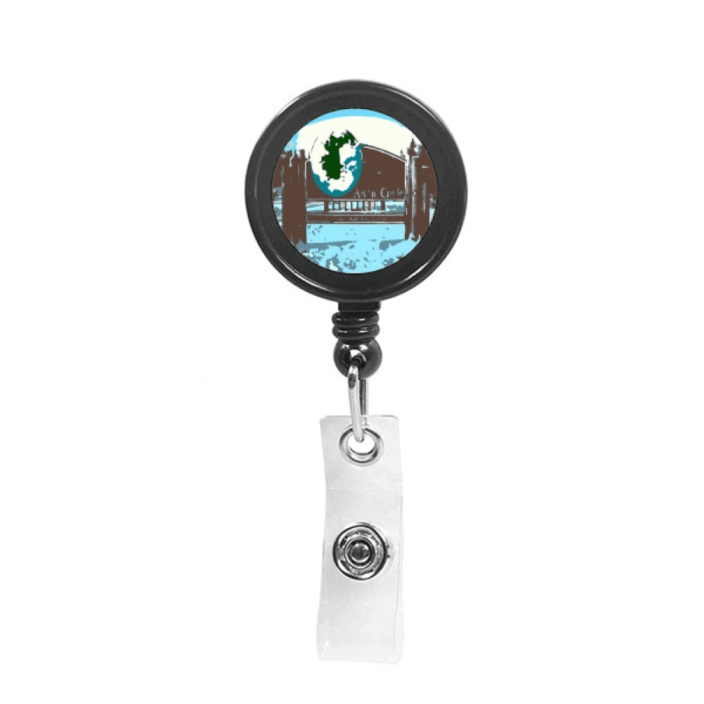 Arctic Circle Tourist Art Deco  Fashion Retractable Keychain Badge Holder ID Badge