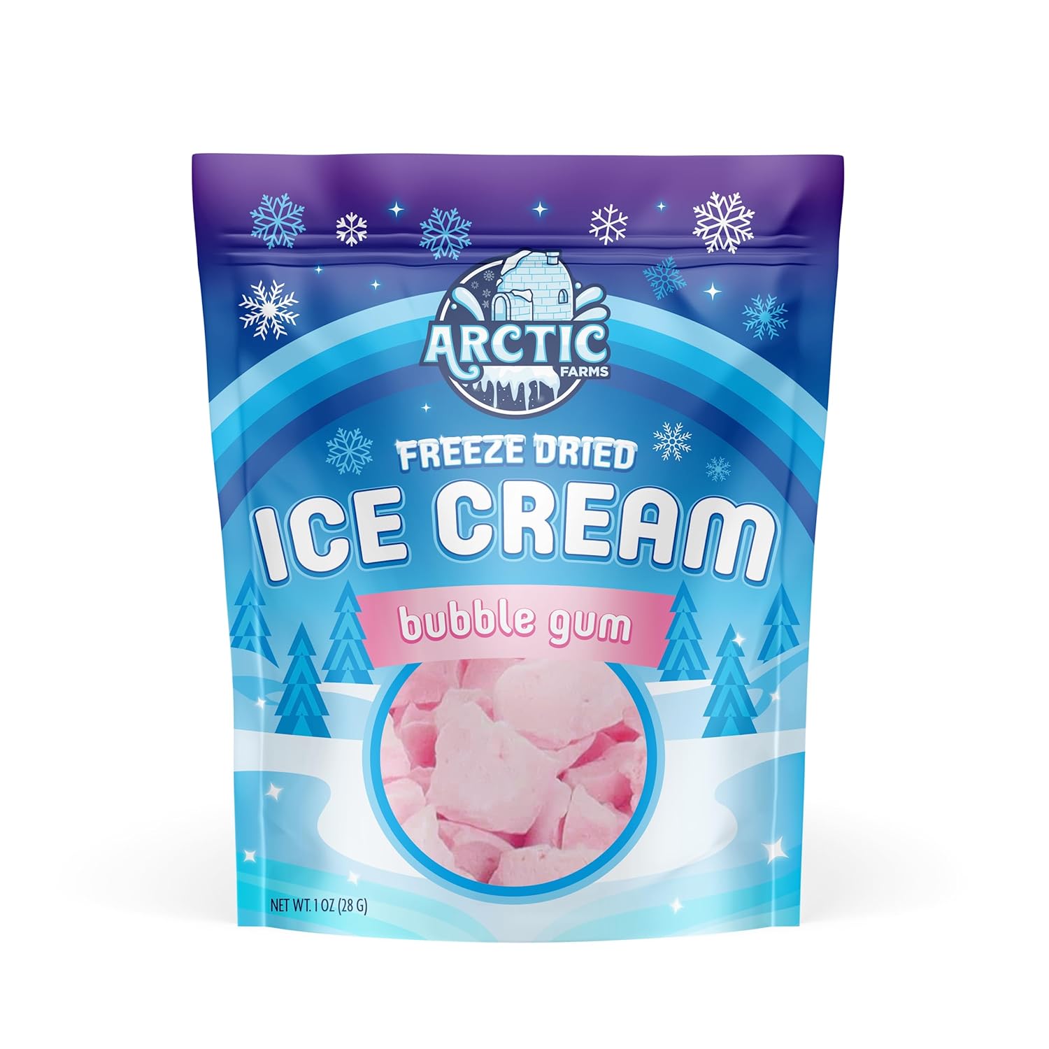 Arctic Farms Freeze Dried Ice Cream that Does Not Melt (Bubble Gum
