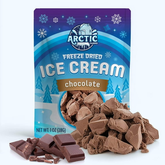 Arctic Farms Freeze Dried Ice Cream that Does Not Melt (Chocolate) (1oz)