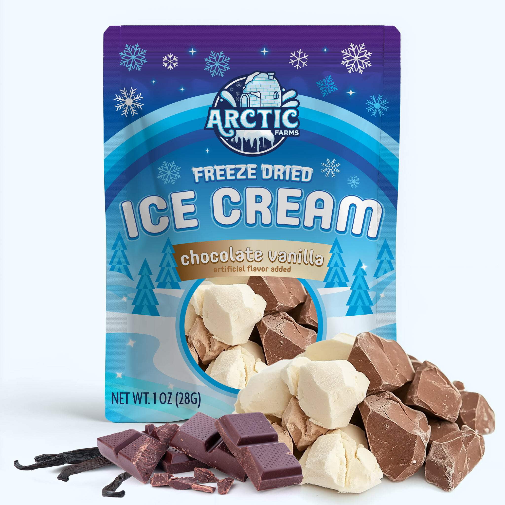 Freeze Dried Ice Cream, Chocolate Vanilla, 1oz, Lightweight Snack