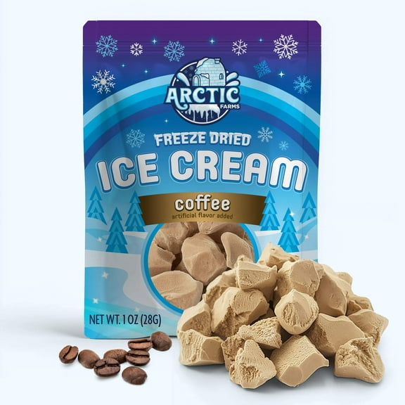 Arctic Farms Freeze Dried Ice Cream that Does Not Melt (Coffee) (1oz)