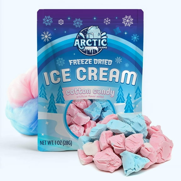 Arctic Farms Freeze Dried Ice Cream that Does Not Melt (Cotton Candy Mix) (1oz)