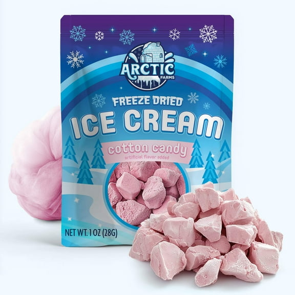 Arctic Farms Freeze Dried Ice Cream that Does Not Melt (Cotton Candy Pink) (1oz)