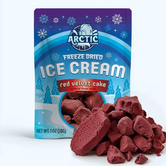 Arctic Farms Freeze Dried Ice Cream that Does Not Melt (Red Velvet Cake) (1oz)