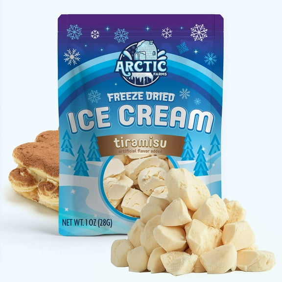 Arctic Farms Freeze Dried Ice Cream that Does Not Melt (Tiramisu) (1oz)