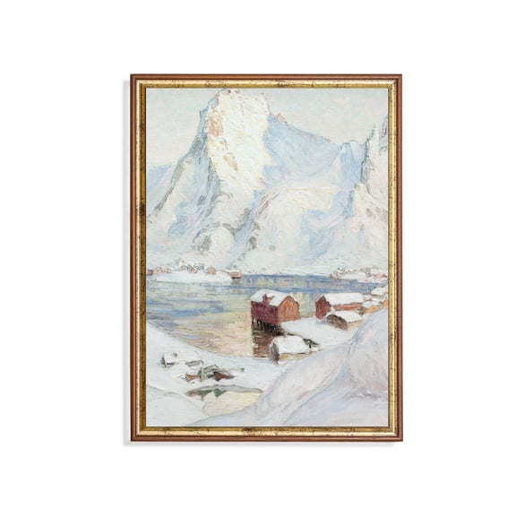 Arctic Fjord Winter Landscape Vintage Nordic Decor Poster Decor For Living Room Bedroom, Size 24x36 UNFFRAMED F03.1.7l313