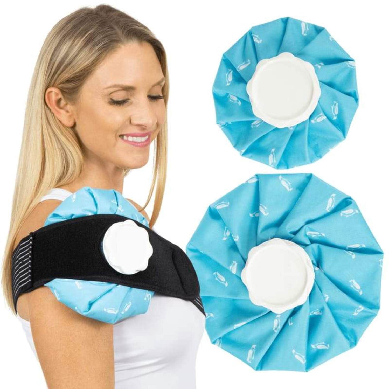 Arctic Flex Reusable Ice Bags (2 Pack) – Hot & Cold Water Therapy Ice Pack for Pain Relief, Muscle Aches, Sprains, Bruises & Swelling – Compression Ice Wrap