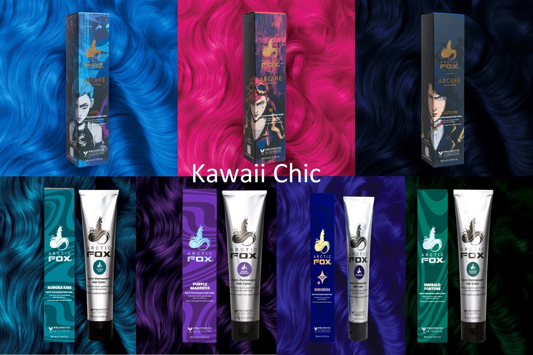 Arctic Fox Caitlyn Semi-Permanent Hair Color Deep Navy-Blue Hair Dye Color